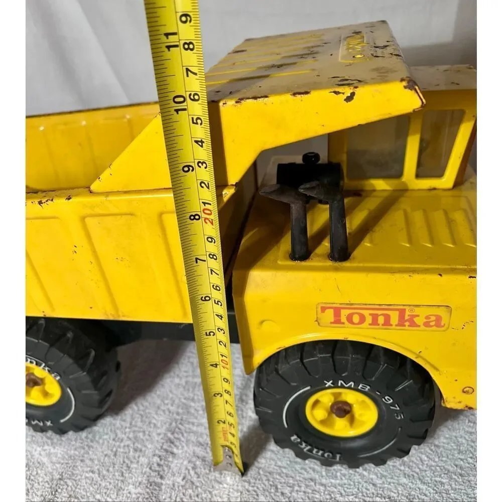 Vintage Tonka Dump Truck XMB-975 1970s Pressed Steel Yellow Original Condition
